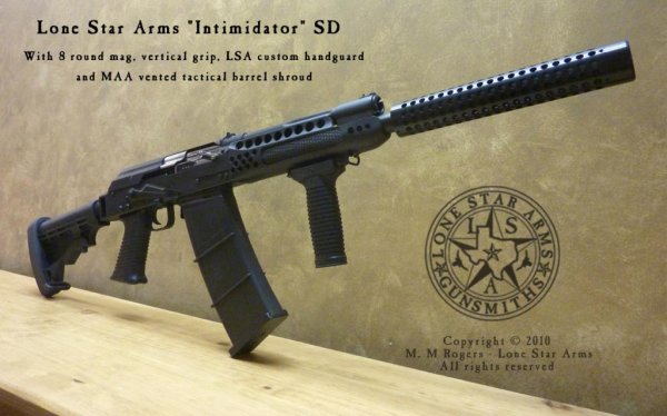 Lone Star Arms "Intimidador" SD with barrel shroud 3/4 View