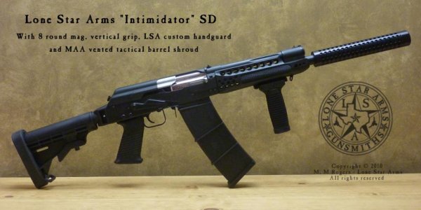 Lone Star Arms "Intimidador" SD with barrel shroud - Side Vies
