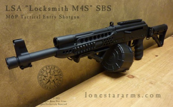Locksmith M4S M&P SBS LH  3/4 View 12 round Drum