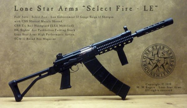 Lone Star Arms "Select Fire - LE" Full Auto Saiga 12 Shotgun - SGM - Side View