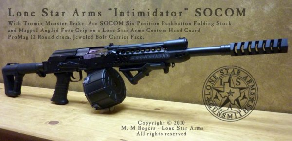 Lone Star Arms S12 - "SOCOM" 3/4 View - Promag 12 Round Drum