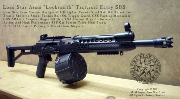 Lone Star Arms Tactical Entry SBS RH Promag drum