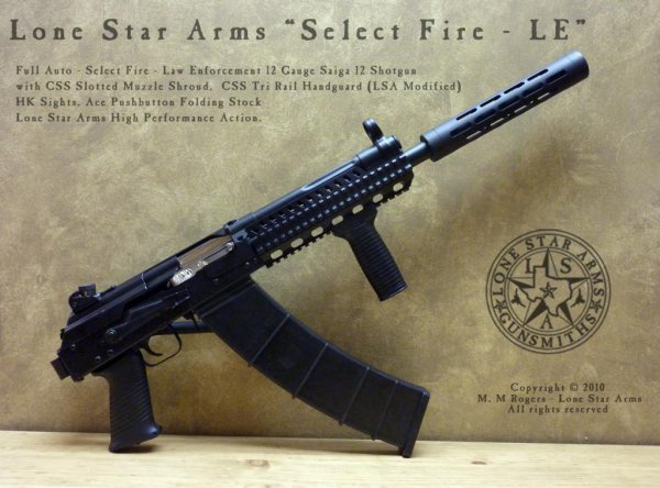 Lone Star Arms "Select Fire - LE" Full Auto Saiga 12 Shotgun - Folded