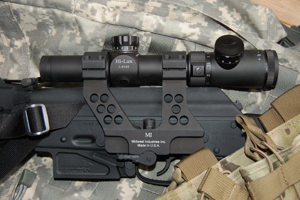 Leatherwood CMR 1-4x green dot/horseshoe on MI 30 mm AK mounted