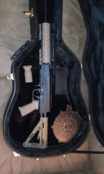 Guitar case modified to fit my Saiga 12
